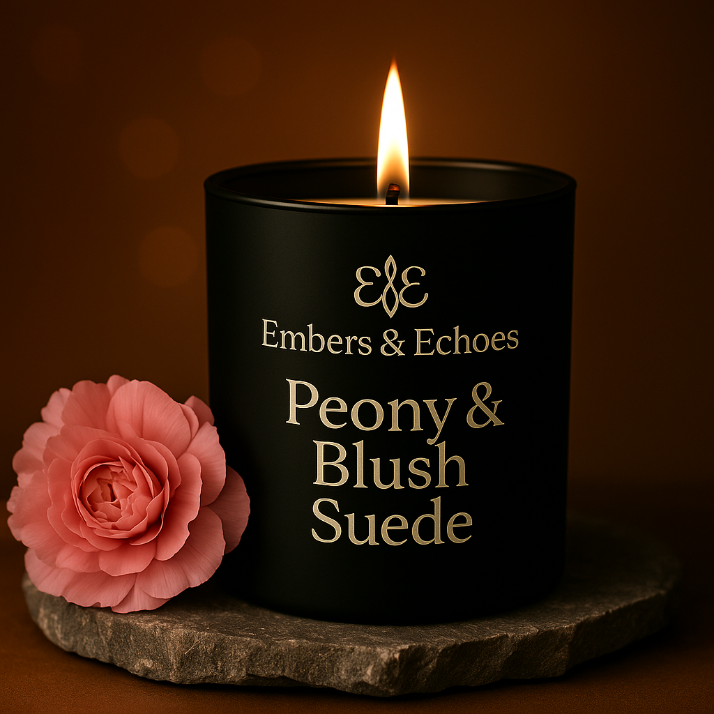 Peony & Blush Suede - Soy Blend Candle | Embers & Echoes